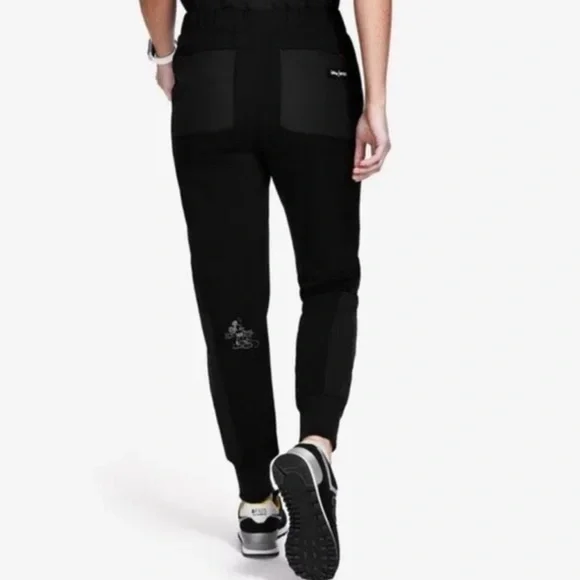 Figs Women's Black Joggers with Mickey Mouse Design - Picture 3 of 12